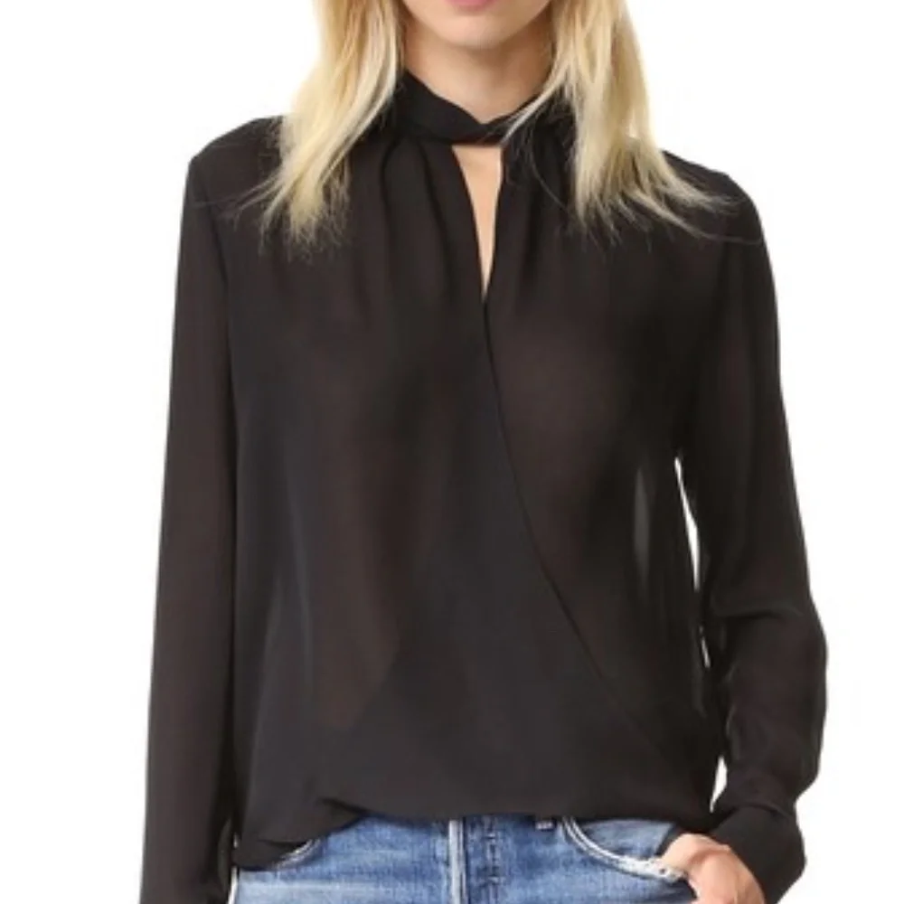 L'Agence Black Kendra Blouse NWT Sz S - Picture 4 of 4